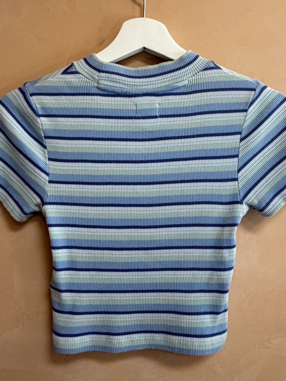 Ribbed Striped Mockneck Top - Picture 2 of 2